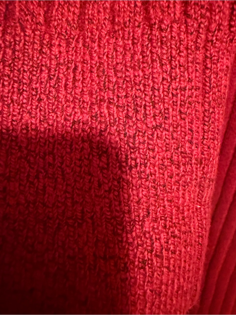 LOFT Red Ribbed Open-Front Cardigan with Pockets - Picture 4 of 5